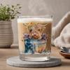 Bicchiere in Vetro Mucca delle Highlands, Bicchiere Termico Acquerello Floreale Dipinto a Mano, Tazza Trasparente per Latte Caffè Whiskey, Regalo per Amanti degli Animali