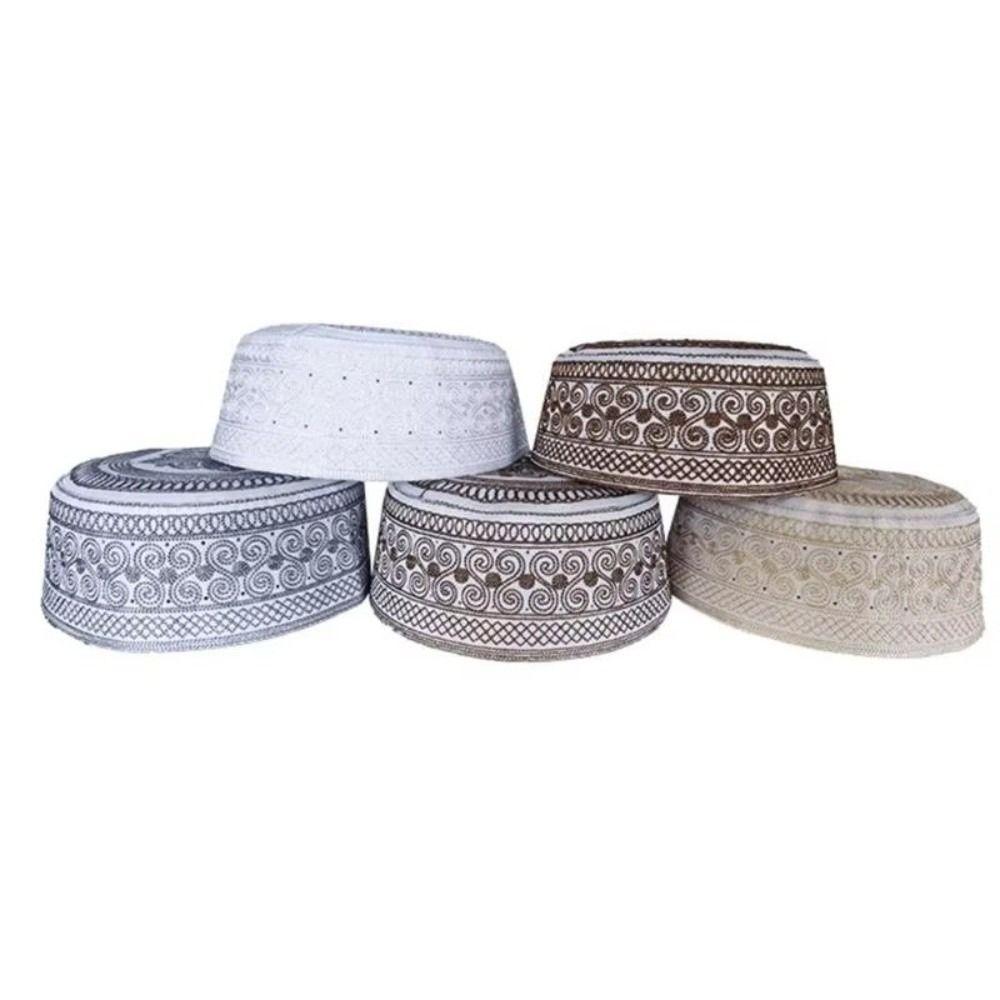 Ethnic Style Islam Flat Cap Traditional Prayer Hat Embroidery Jewish Hat  Islamic Events
