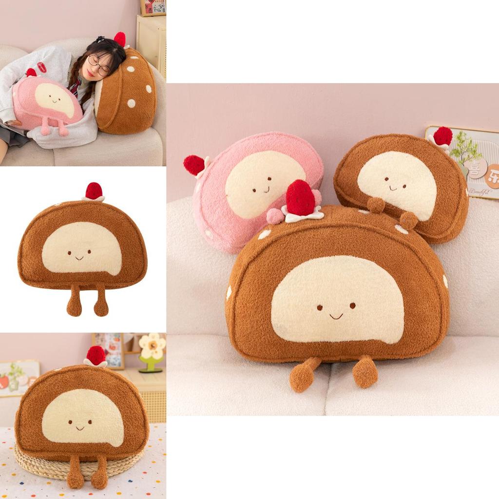 Cartoon Soft Swiss Roll Plush With Pp Cotton Filling For Kid Home Decor