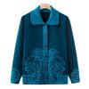 Mom's knitted cardigan autumn and winter long-sleeved top medium elderly piled thickened grandma clothes winter sweater