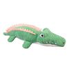 Puppy Teething Toys Corduroy Crocodile Dog Toy, Squeaky Plush Chew Soft Fabric Stuffed Animal for Small to Medium Dogs Biting, Interactive Play