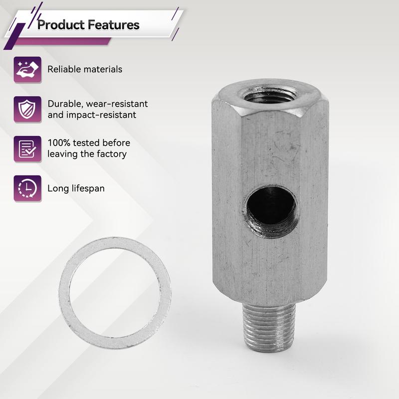 For BMW For VW Stainless Steel Oil Pressure Sensor Adapter 1 8 NPT to Turbo Feed Line Oil Tee Fitting Adapter Gauge T O ring Pad