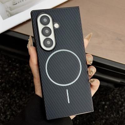 For Samsung Galaxy Z Fold 7 Fold6 Fold5 Fold4 Fold3 Carbon Fiber for Magsafe Magnetic Case Wireless Charging Shockproof Cover