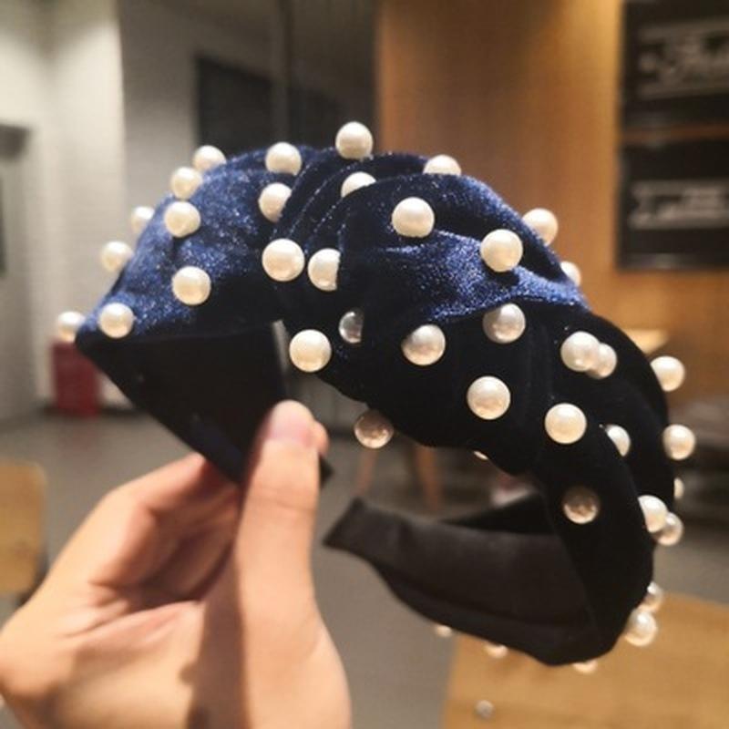 Parel Hoofdband voor Vrouwen Eenvoudige Geknoopte Haarband Mode Hoofddeksel Meisjes Haaraccessoires