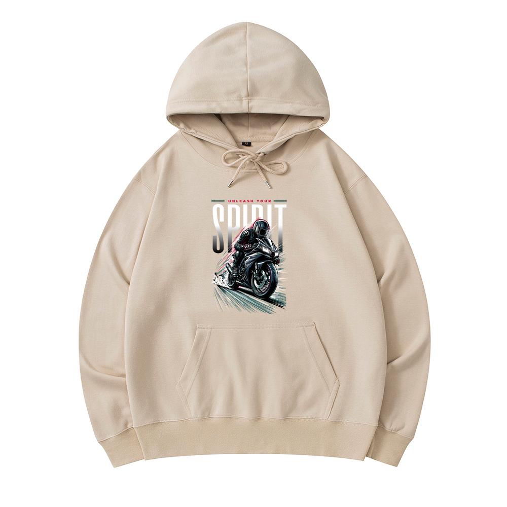 

300 GSM Men s Cotton Hoodies Spirit Print Premium Cotton Sweatshirt XS армия зеленый