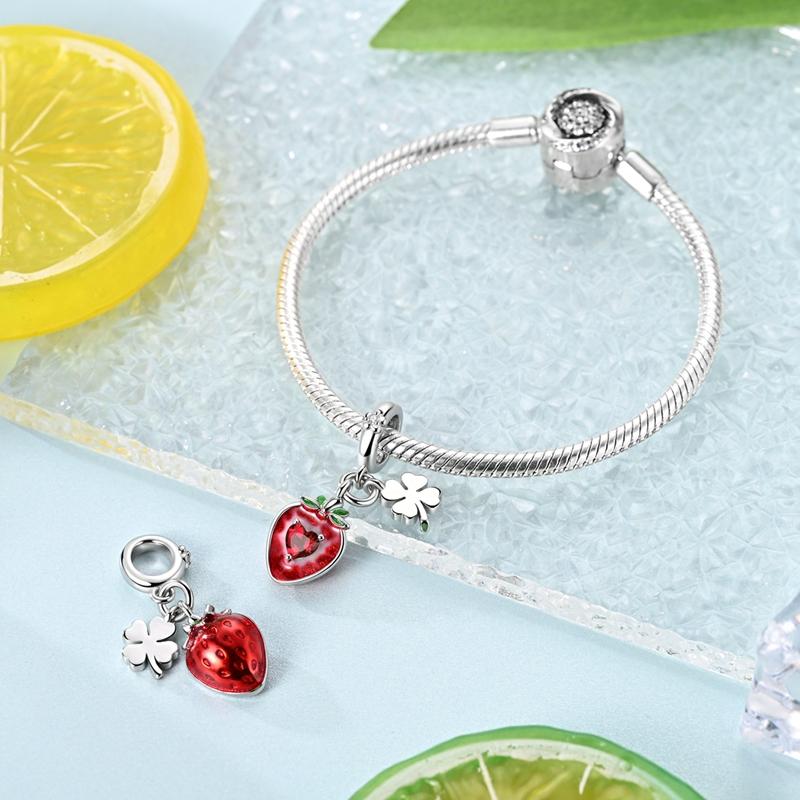 New Charm Bead Charms Copper Strawberry Pendants Charm Bead Charms Compatible With Authentic Charm Bead Charms Bracelets Or Necklaces Bead Do It Yours