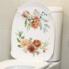 Bathroom Toilet Seat Wall Sticker Self-Adhesive Floral Toilet Lid Decals Toilets Stickers For Cistern Bathroom WC Restroom Decor