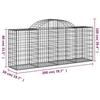 VidaXL Curved Gabion Baskets 10 Pcs 200x50x80/100 Cm Galvanized Iron, Gabion, Gabion Cage, Gabion Wall Basket, Wall 3146307