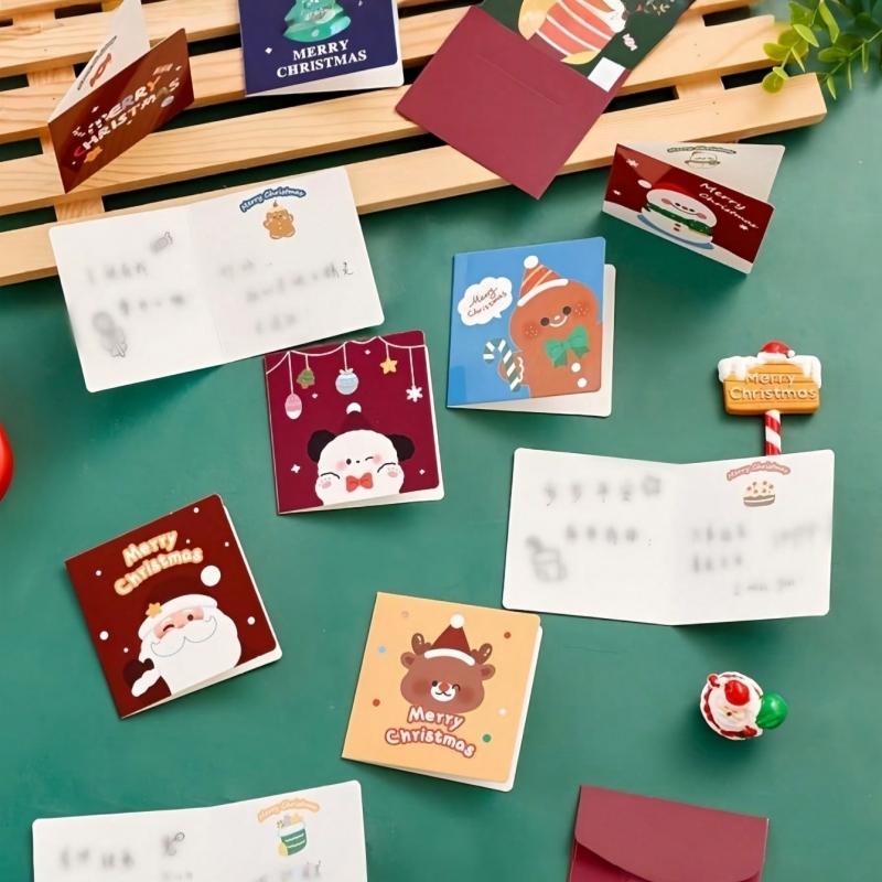 18pcs/set Miniature Christmas Envelopes, Greeting Cards Can Be Used for Birthdays Parties Christmas Blessing Small Card Messages