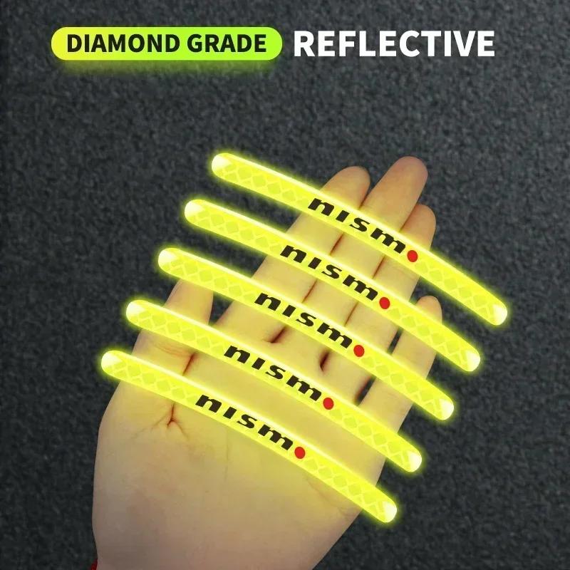 Auto Fahrrad Motorrad Radnabe Reflektierende Aufkleber Für Nissan Nismo Note Armada Pulsar Pathfinder X-Trail Qashqai Autozubehör