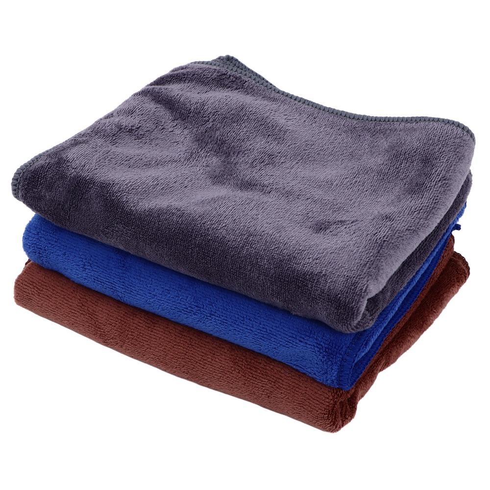 3pcs Super Absorbent Microfiber Car Towels Double Sided Car Wash Cleaning Cloth Car Washing