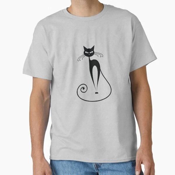 Black Cat Silhouette Classic Tshirt Made In Usaaus Tshirt S2xl S