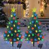 Set of 2 Christmas Tree Outdoor Christmas Garden Automatically Lights Up for Christmas Trees and Yards Solar-Powered Lights, Decorations, Lights,