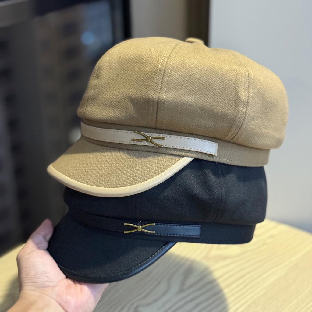 Nowy brytyjski styl retro jesienno-zimowy zagęszczony wełniany ośmiokątny kapelusz damski spersonalizowany beret modny kaszkiet kapelusz malarza