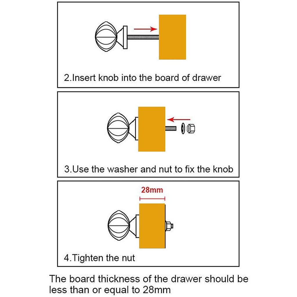 Handmade Gold Finished Classic Brass Door Knobs for Cabinets, Drawers, Wardrobes and Kitchen Cupboards - Set of 4 (38mm)