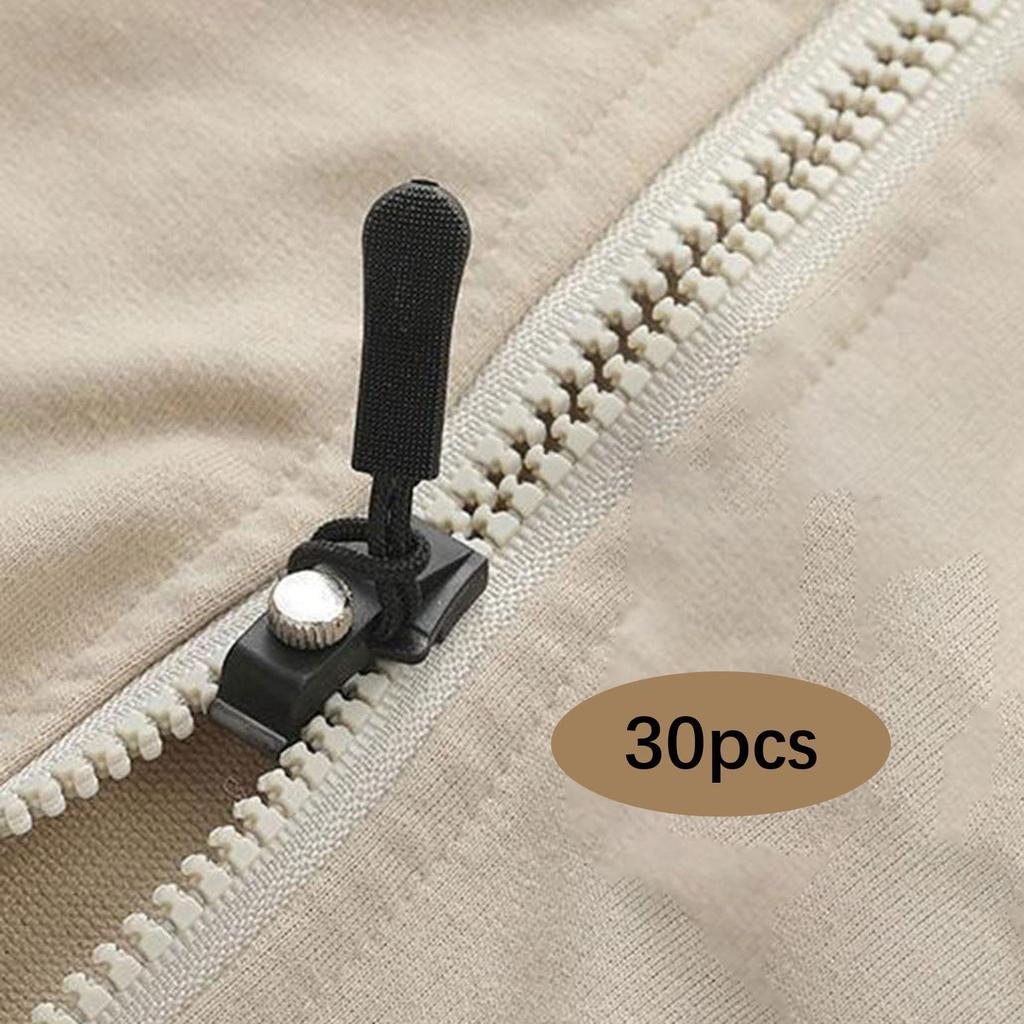 30x Zestaw do naprawy zamków błyskawicznych, Zawieszki do zamków błyskawicznych, Regulowane Uniwersalne Zdejmowane Suwaki do zamków błyskawicznych