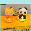 Charming Panda Keychain With Glowing Halo Cartoon Style Cute And Fun Gift For Parties