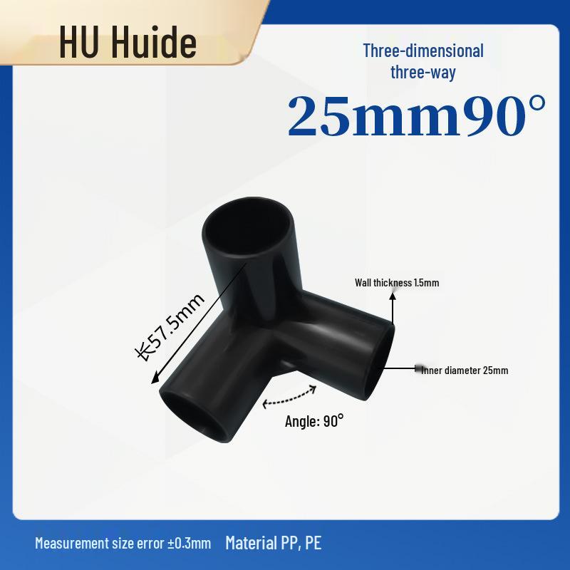Three-Dimensional Plastic Right Angle Joint Connector for Tent and Studio Accessories