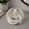Schwarzer Drachen Statue 3D Gedruckte Schmuckschale Fantasy Ablagefach Gotischer Schlüssel Hausdekoration Halter Mittelalterlicher Schreibtischspeicher Geschenk für Fans AusstellungsSchale