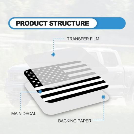 Black Rear Middle Window American Flag Decal For Ford F150 F250 F350 2015-Up NEW