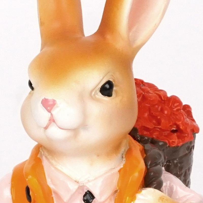 Resin Bunnies Figurine Easter Rabbit Statue Indoor Easter Decoration Modern Art Spring Home Decors,Bunnies Sculpture