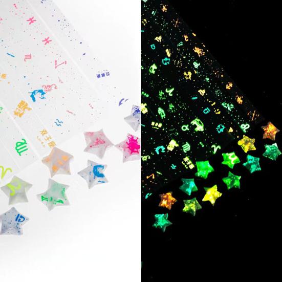 420 Sheets Luminous Origami Star Paper Strips Assorted Colors Double Sided Easy To Fold Lucky Star Paper