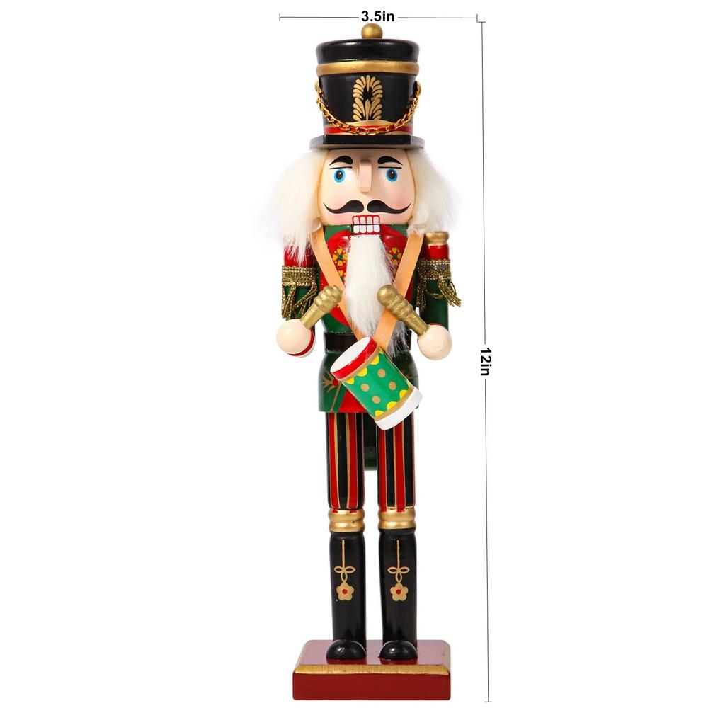 Christmas Nutcracker Ornament 12 inch Traditional Painted Wooden Nutcracker Soldier Doll Nutcracker Figures Holiday Party Tabletop Christmas