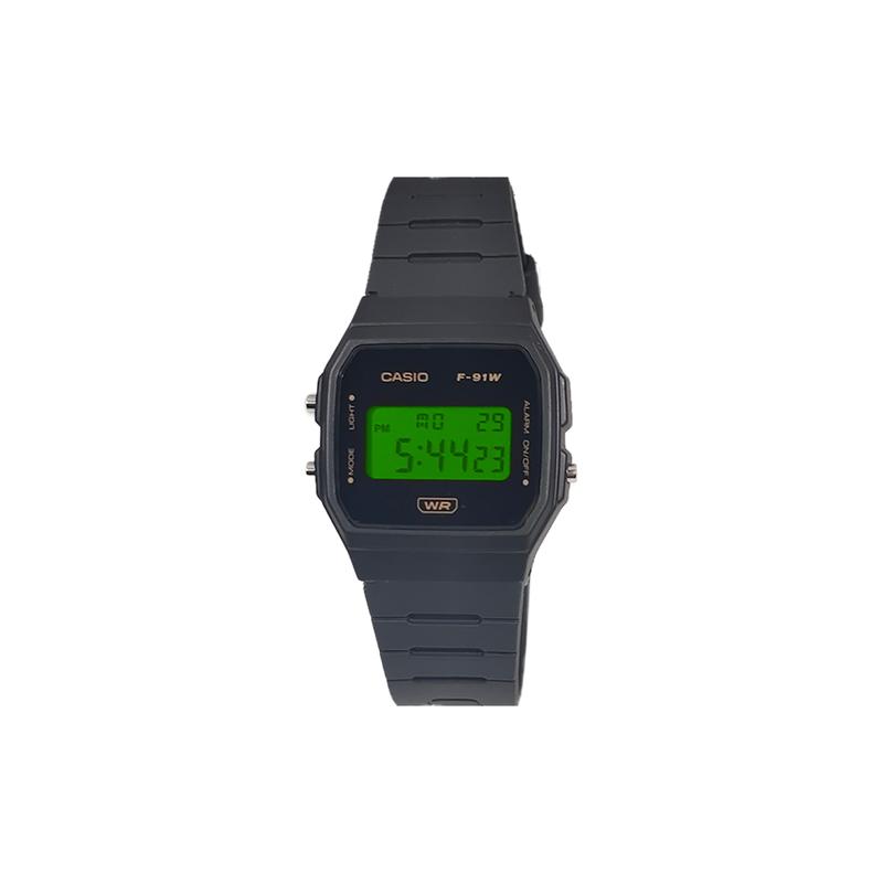 CASIO Customized watch modified series fashion trend life waterproof F-91WB-8A modified-retro plastic code F-91WB-8A-HeiSeBiaoDaiShenLvSeBiaoJing