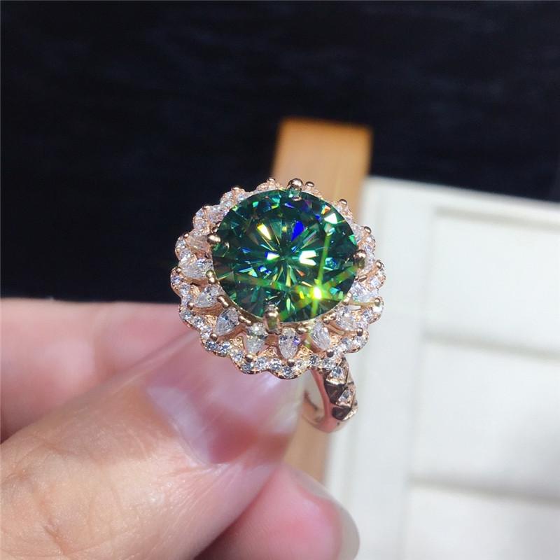 

Huitan Big Round Green Cubic Zirconia Finger Ring for Women Brilliant Accessories Vintage Ring Retro Party Luxury Zircon 2022 8
