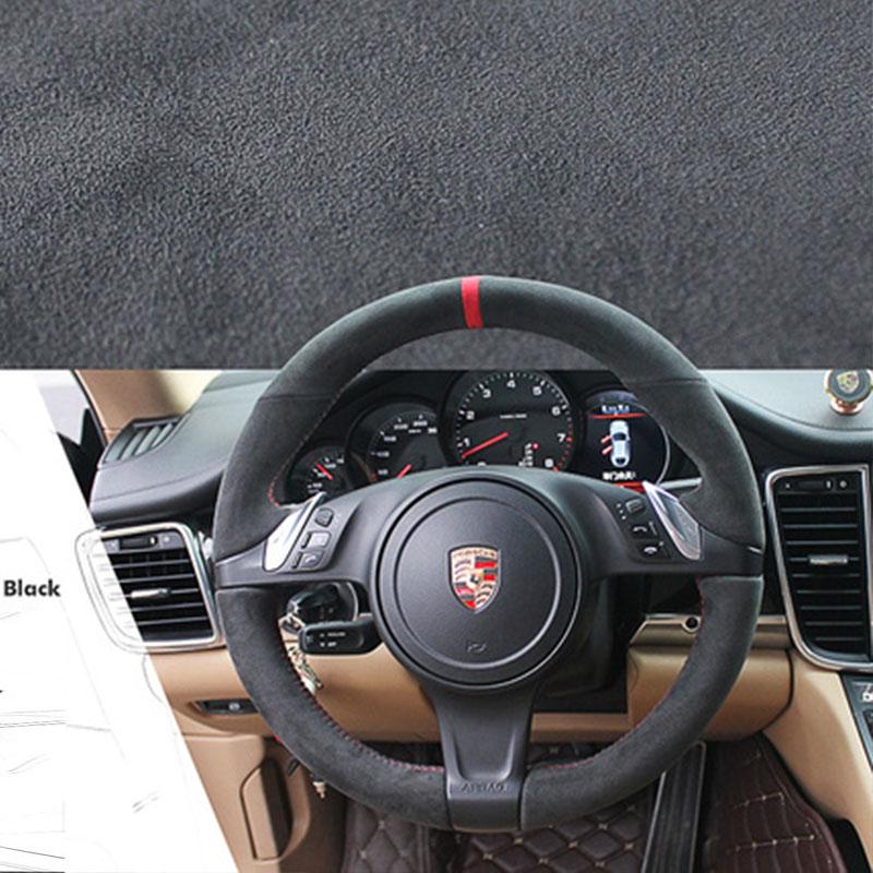 

Высококачественная нескользящая замшевая ручная прошивка Чехол на руль автомобиля Для Porsche Cayenne Panamera 2010 2011 2012 style 1
