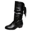 Fashion Lace-up Leather Ladies Mid Calf Shoes Comfortable and Elegant On Promotion Fashion 2025 New Rock Y2k Hot Women's Half High Boots