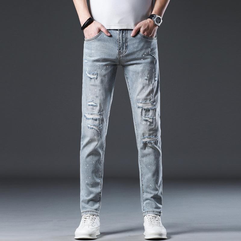 

Men s Summer Slim Feet Elastic Casual Trousers Men 28