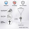 Catholic Jesus Cross Stainless Steel Necklace Gold Color Saint Benedict Pendant Religion Prayer Faith Jewelry for Men Women Gift