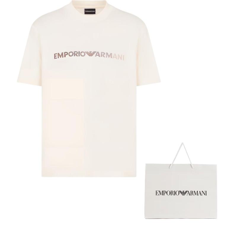 Emporio Armani Logo Embroidered Pima Jersey T-Shirt 3D1TG3-1JPZZ-101B1