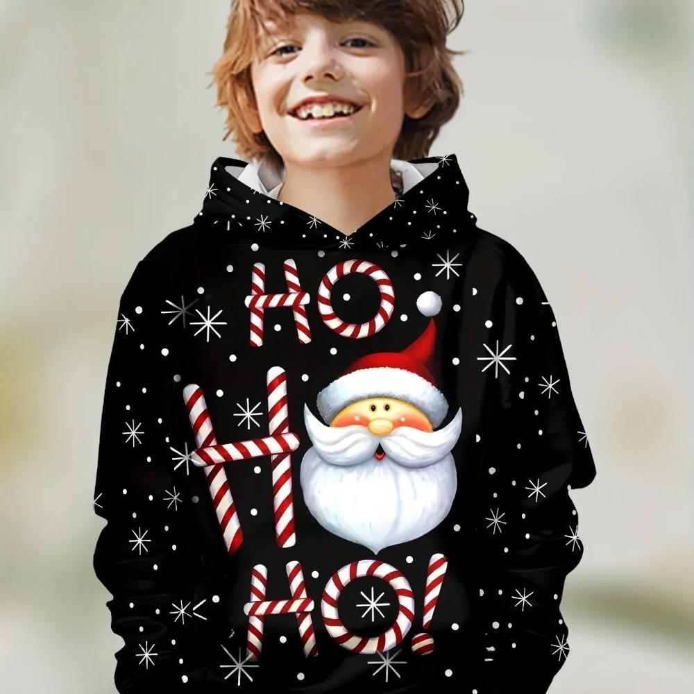 Children's Christmas and Halloween Series 3D Digital Printed Boys' Hip Hop Personality Hooded Sweatshirt