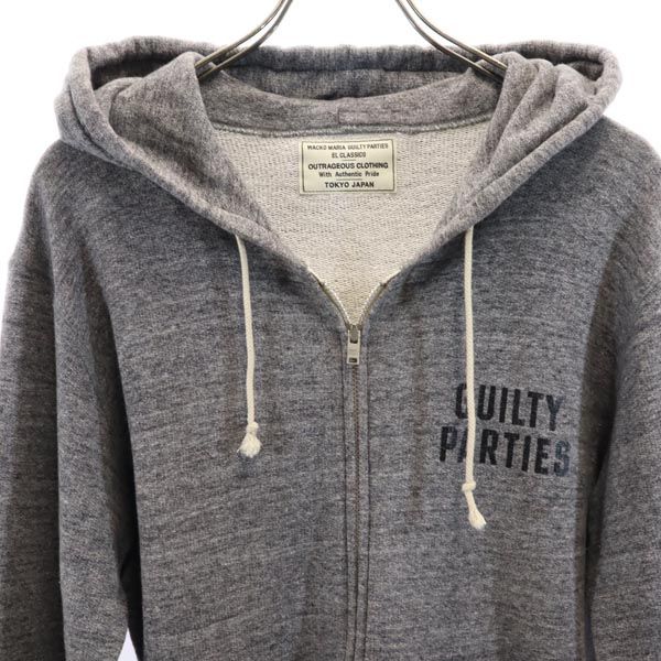 WACKO MARIA made in Japan Back print Long sleeve sweat Zip hoodie L gray Men's Used