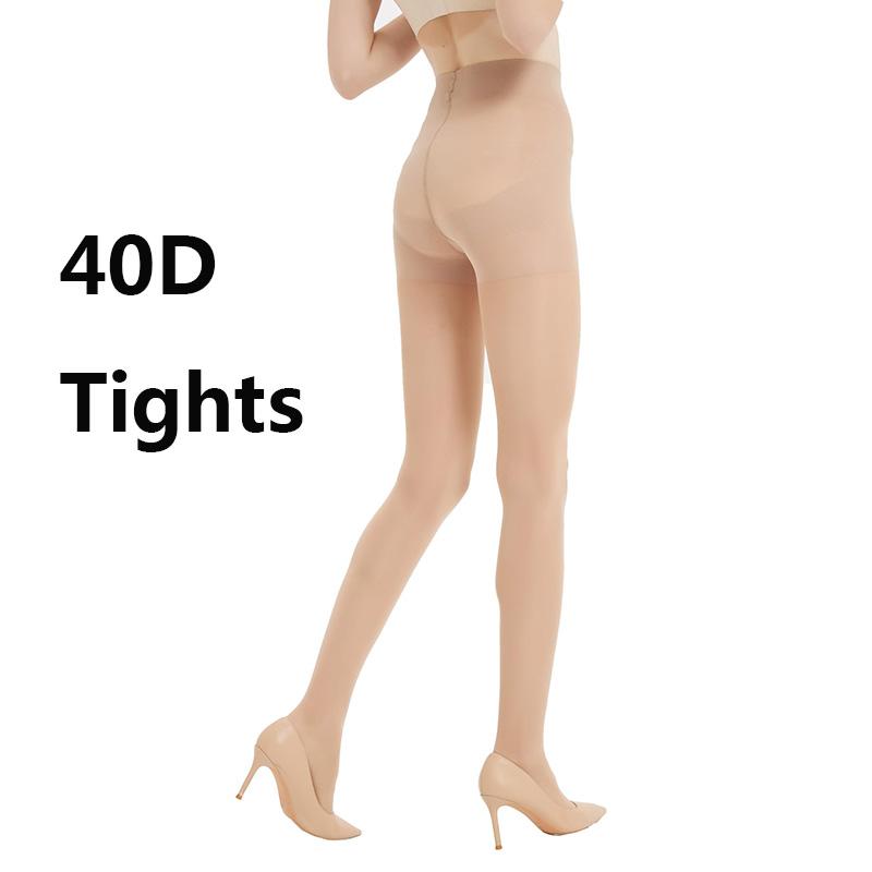 

20-40D Nylon Sheer Tights Women Pantyhose Thin Backseam Sheer Tights High Waist Control Top Pantyhose With Reinforced Toes 1XL
