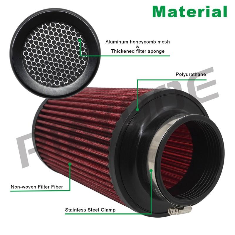 3" 3,5" 4" High Flow Kegel-Luftfilter Wiederverwendbar Universal für Auto Motor Lufteinlass 76mm 89mm 101mm Sport Kaltluftansaugung Kegel-Luftfilter