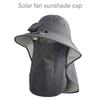 Solar Power Fisherman Hat With 3 Speed Fan Rechargeable Battery Face Neck Cover Sunproof Hat For Hiking Fishing