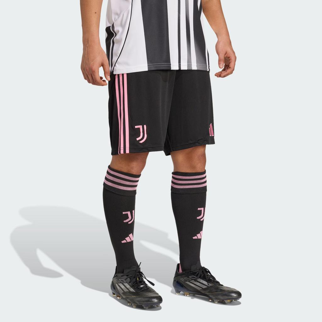 Adidas Juventus Home Fan Version 25/26 Quick-Dry Striped Soccer Shorts Men shorts Black JV5830
