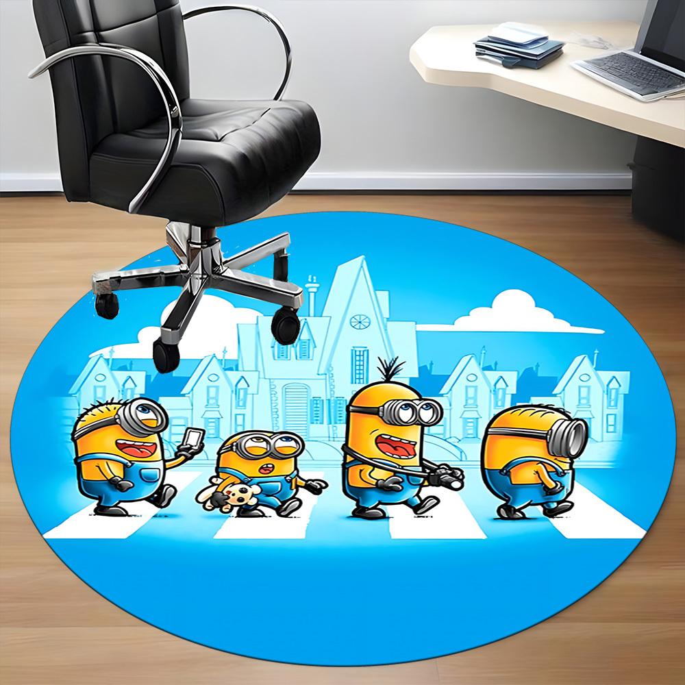 Minions Office Round Area Rug, Under Office Chairs Bedroom Living Room Home Decor, A1022396
