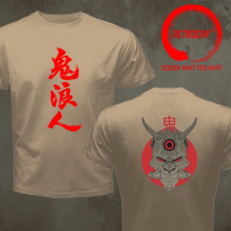 Funny Design Japanese Oni Samurai Shirt Unisex Fashion Trendy Casual Clothing Stylish Tops Tee Shirt Leisure Tshirt Unisexs Tshirt