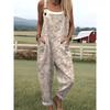 Womens Sleeveless Jumpsuit With Vintage Print Loose Fit Streetwear Style 2026