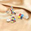 Autism Awareness Brooch Pin, Colorful Jigsaw Puzzle Ribbon Heart Enamel Badge, Fashion Jewelry Gift for Medical Teacher