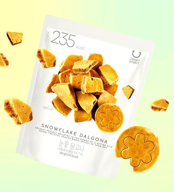 Delight Project Snowflake Dalgona 60g – Traditional Korean Sweet Snack