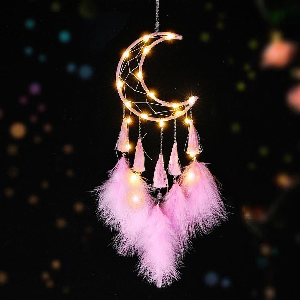 Moon & Heart Dreamcatcher DIY Kit - Boho Fairy Decor, Forest-Themed Wind Chime Craft Set