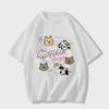 2024 Summer Women's Cute Dog Print Cotton T-Shirt - Slim, Loose Fit, Round Neck, Short Sleeves