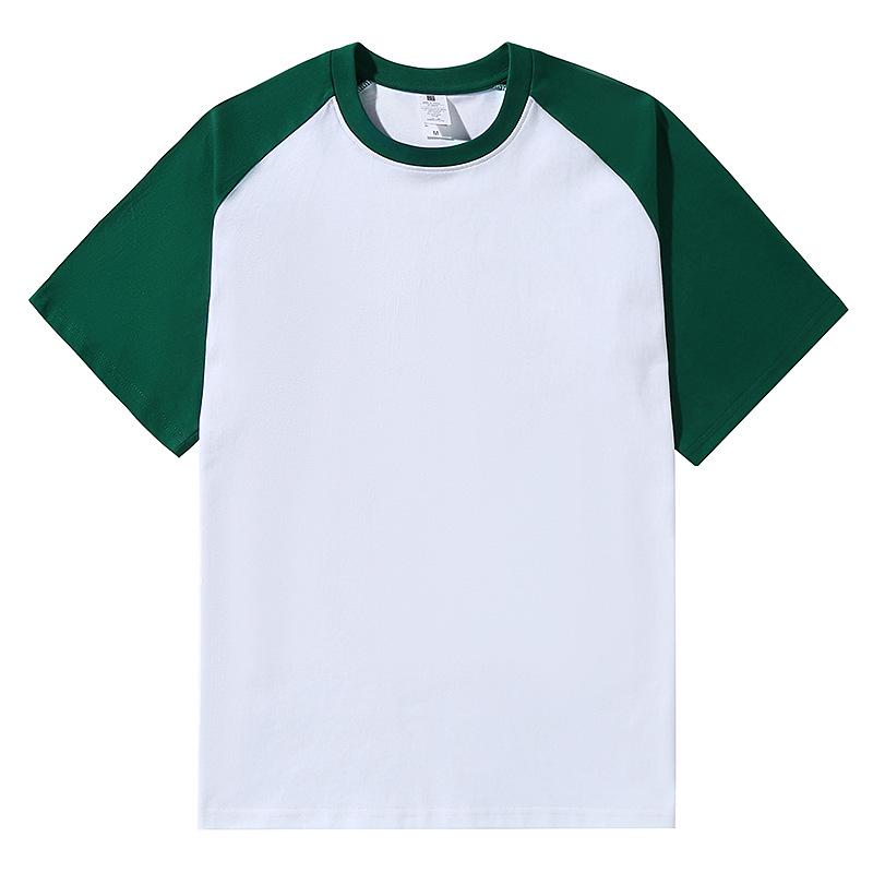Unisex Retro Color Block Raglan Cotton T-Shirt - Casual Loose Fit, Short Sleeve
