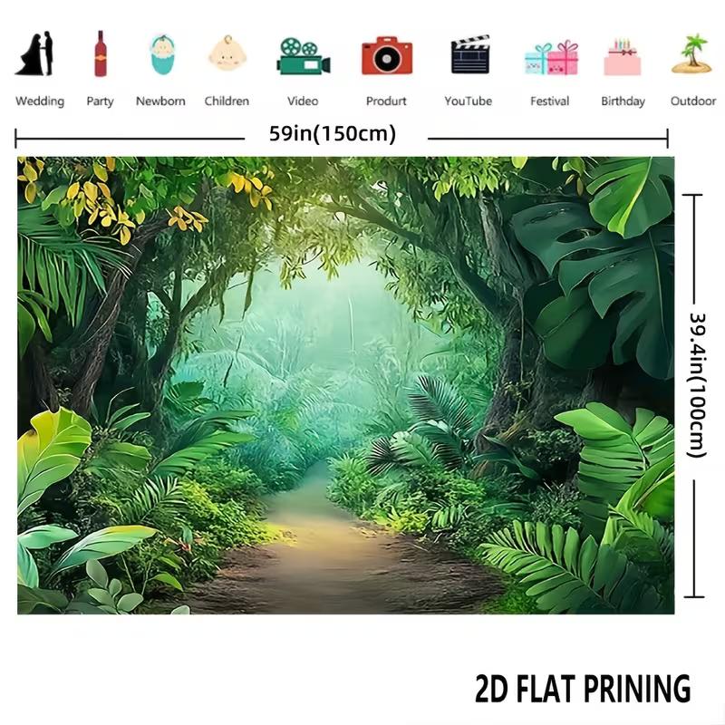 2D Dense Tropical Forest Studio Background for Nature Themed Photoshoot
