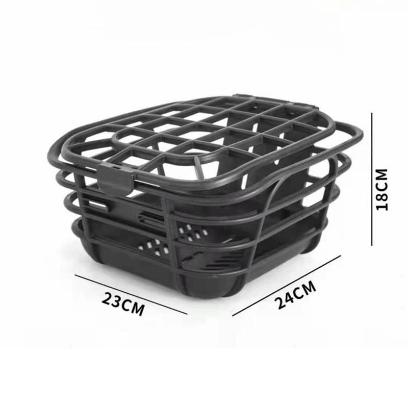1 Set Large Capacity Anti Extrusion Bike Front Basket Black Pc Material Detachable Bike Basket With Lid For Electric Bike